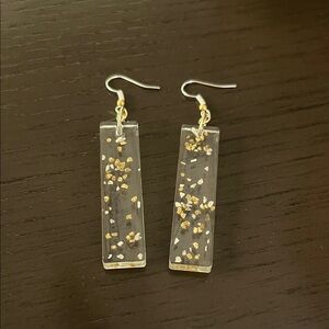 Gold and Silver Confetti Drop Earrings